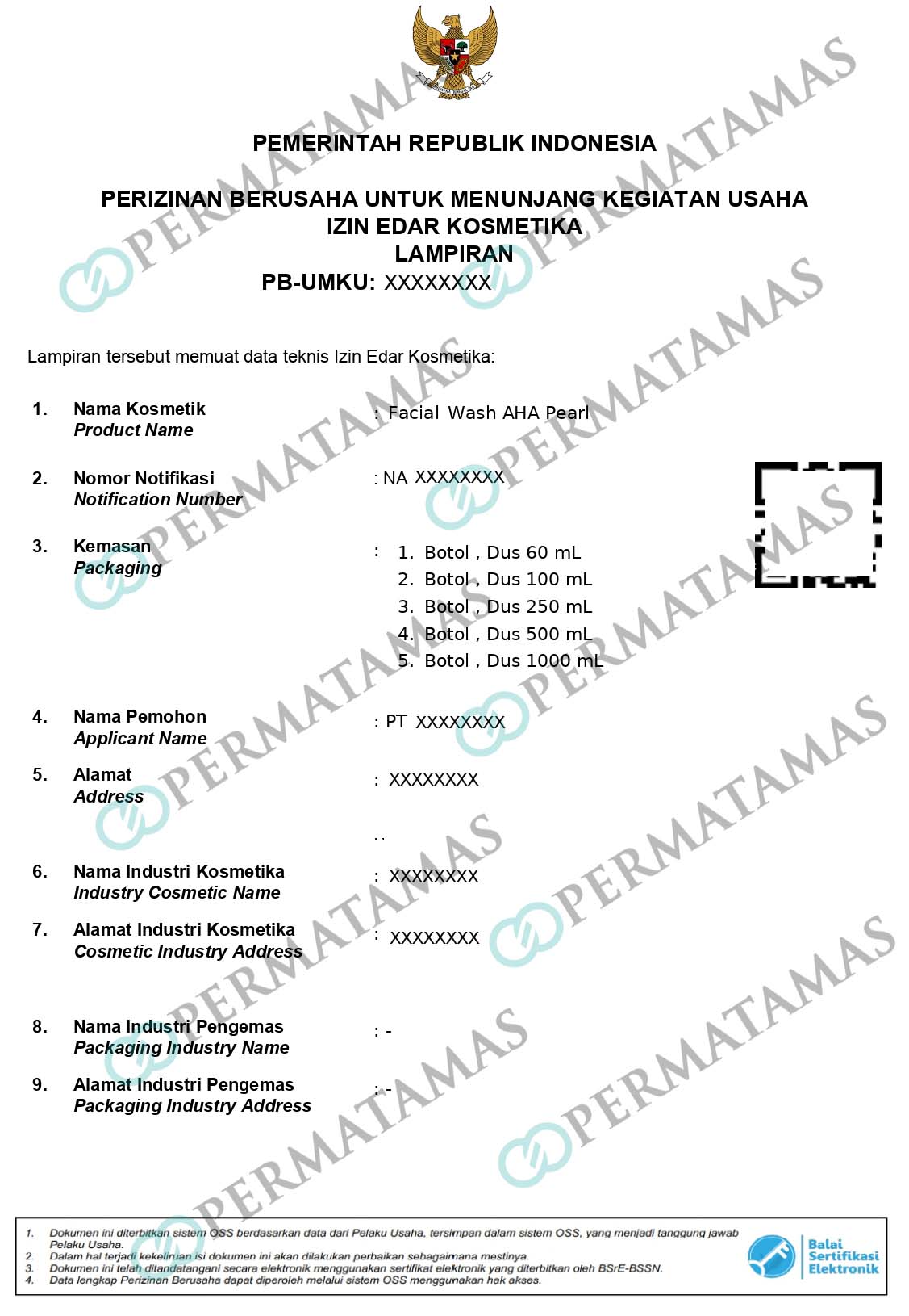 Contoh Izin Edar Kosmetik Terbaru 2025