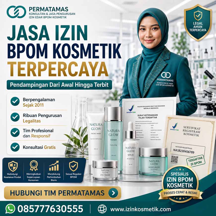 Jasa Izin BPOM Kosmetik Hair Care: Tonik, Kondisioner & Hair Serum Resmi PERMATAMAS