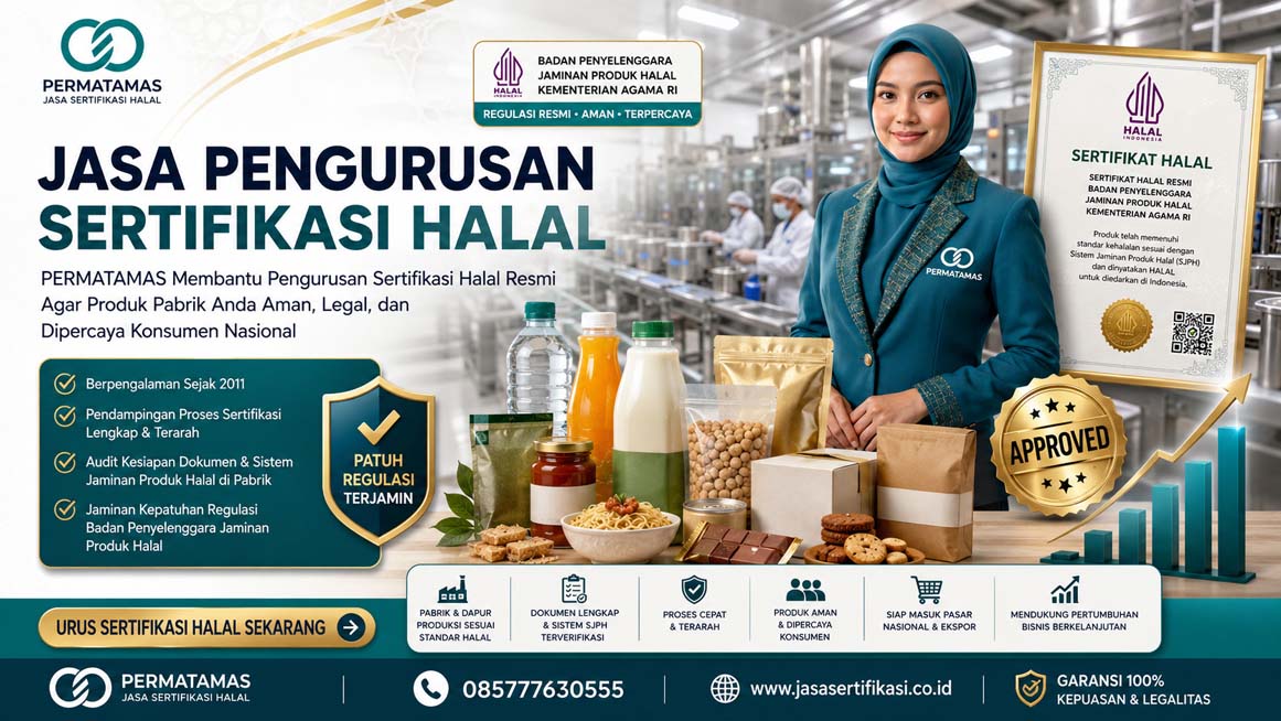 Jasa Sertifikasi Halal Untuk Pabrik Makanan Dalam Kemasan Proses Mudah & Cepat
